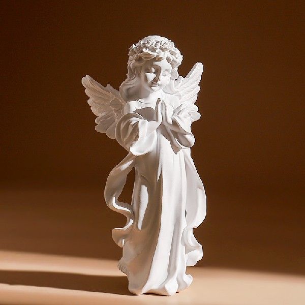 White Resin Angel Ssculptrre Statue fou HomeoDec rtion - 图0