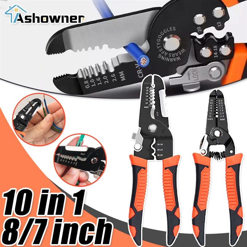 速发10 in 1 Wire Pliers Stripper Multifunctional Electrician - 图0