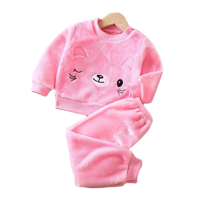 推荐2020 New winter Baby Boy Girl Thicken Pajamas Set Flanne - 图2