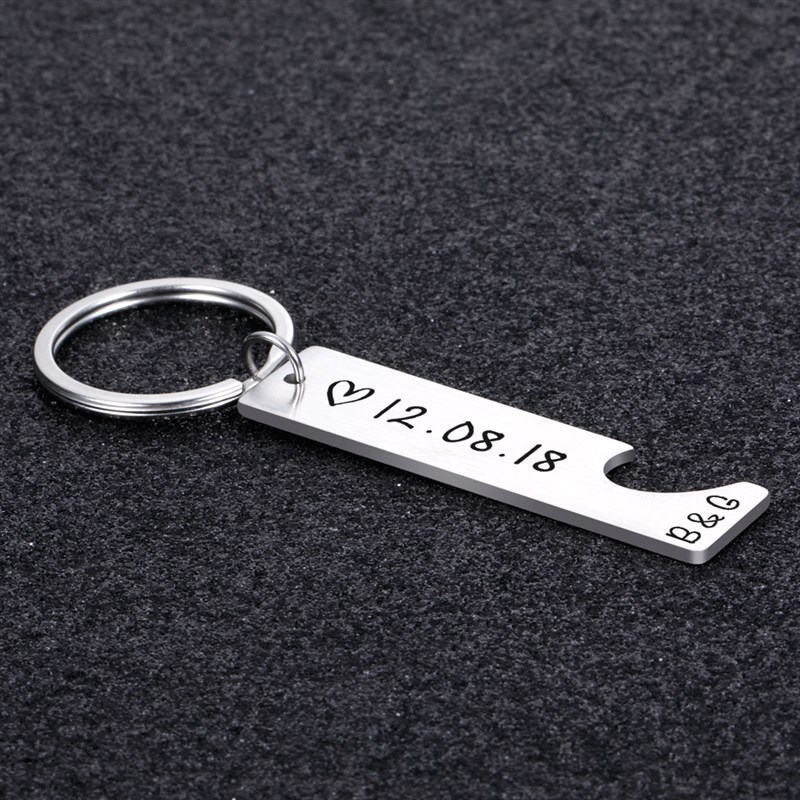 速发Customized Couples Keychain Boyfriend Girlfriend Keyring - 图3