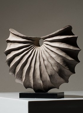 高级感小众几何创意海螺摆件复古客厅酒柜玄关酒店民宿软装饰品