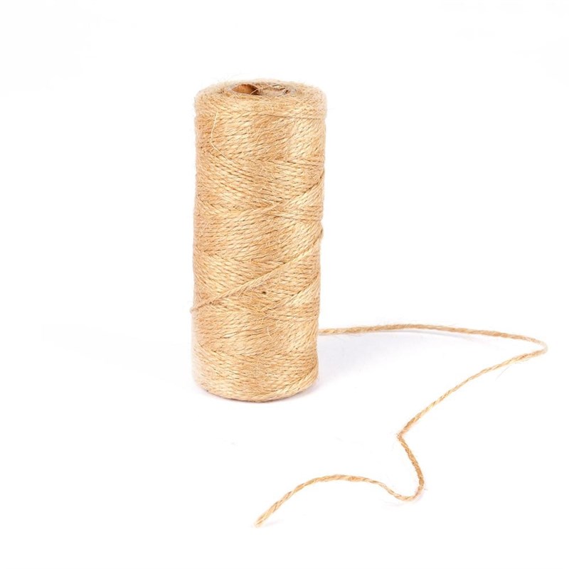 100m Natural Jute Twine Burlap String Hemp Rope Party Weddin - 图0