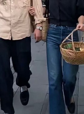 怀旧农村竹编复古竹篮子民俗老物件竹F筐提篮装饰摆饰道具怀旧农