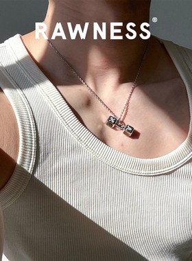 新品十二星座「哑铃项链」钛钢健身吊坠女情侣款520礼物男款RAWNE