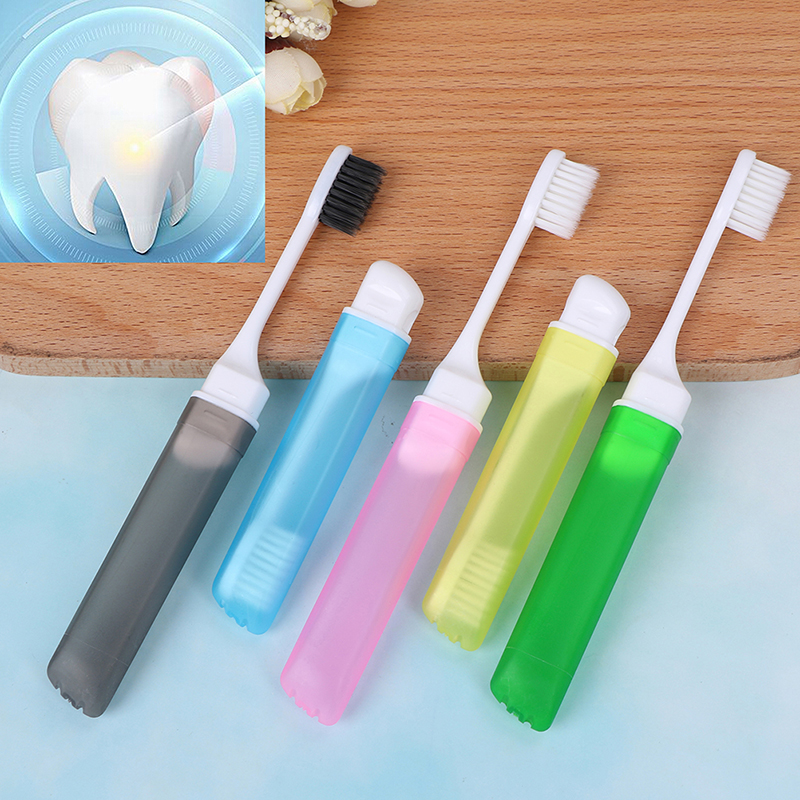 推荐1pc Portable Foldable Folding Toothbrush Plastic Durable - 图0