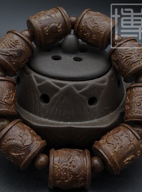 文玩沉香木黑檀木雕刻龙珠珠佛珠手串送礼串珠配饰手链男女款