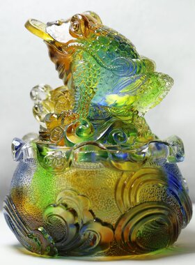 七彩琉璃貔貅聚宝盆聚财摆件居家室内客厅家用招财玄Z关酒柜摆设