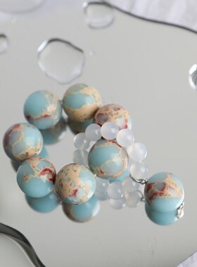 寿山石手捻女文玩盘玩手串指尖把件指环玉髓念珠小众冷门学生女款