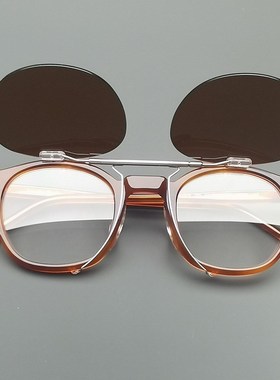 板材日式近视框架配夹片翻盖墨镜双层复古可拆卸偏光开车太阳眼镜