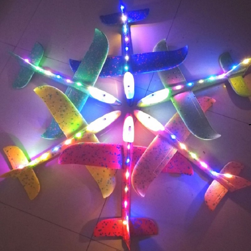 速发48cm LED DIY Kids Toys Hand Throw Flying Glider Planes F - 图0