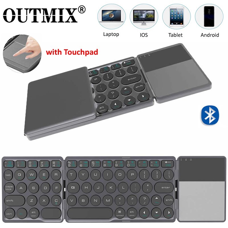 网红Upgrade Mini Folding Keyboard Bluetooth Foldable Wireles-图0