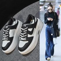 Stars Little White Shoes Woman 2023 springtime r thick bottom inner heightening woman shoes bursting casual sneakers 100 hitchhiking shoes in 