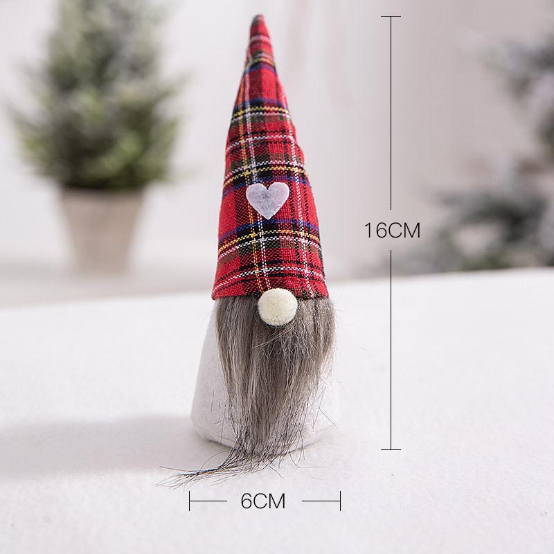 极速Love Plaid Christmas Faceless Doll Doll Nordic Wind Rudo - 图2