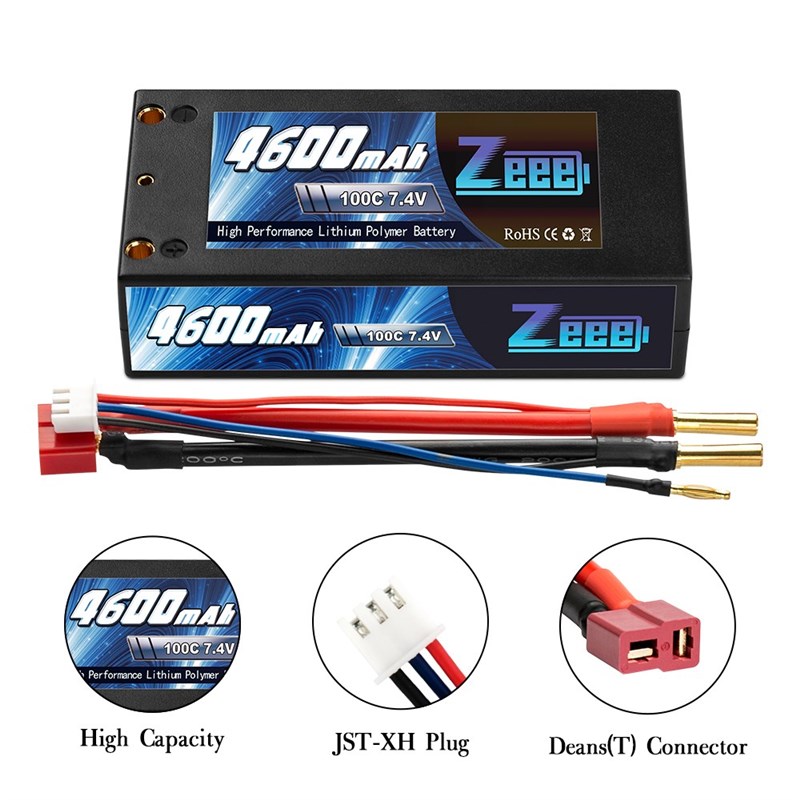 Zeee 2S Shorty Lipo 7.4V 4600AmAh 100C Battery RC Lipo Batte - 图1