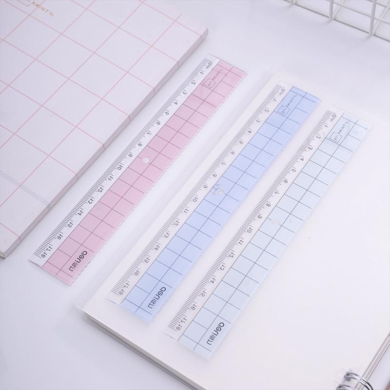 新品。Student Stationery, transparent plastic ruler, 18 cm s - 图1