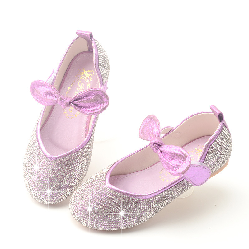 速发Spring Kids Mary Janes Flat Shoes Shiny Princess Shoes