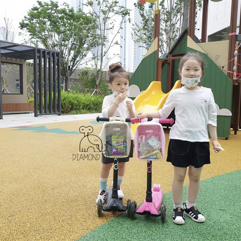 推荐INS韩风儿童小推车透明包包挂包拎包街拍宝宝可爱手提书包玩