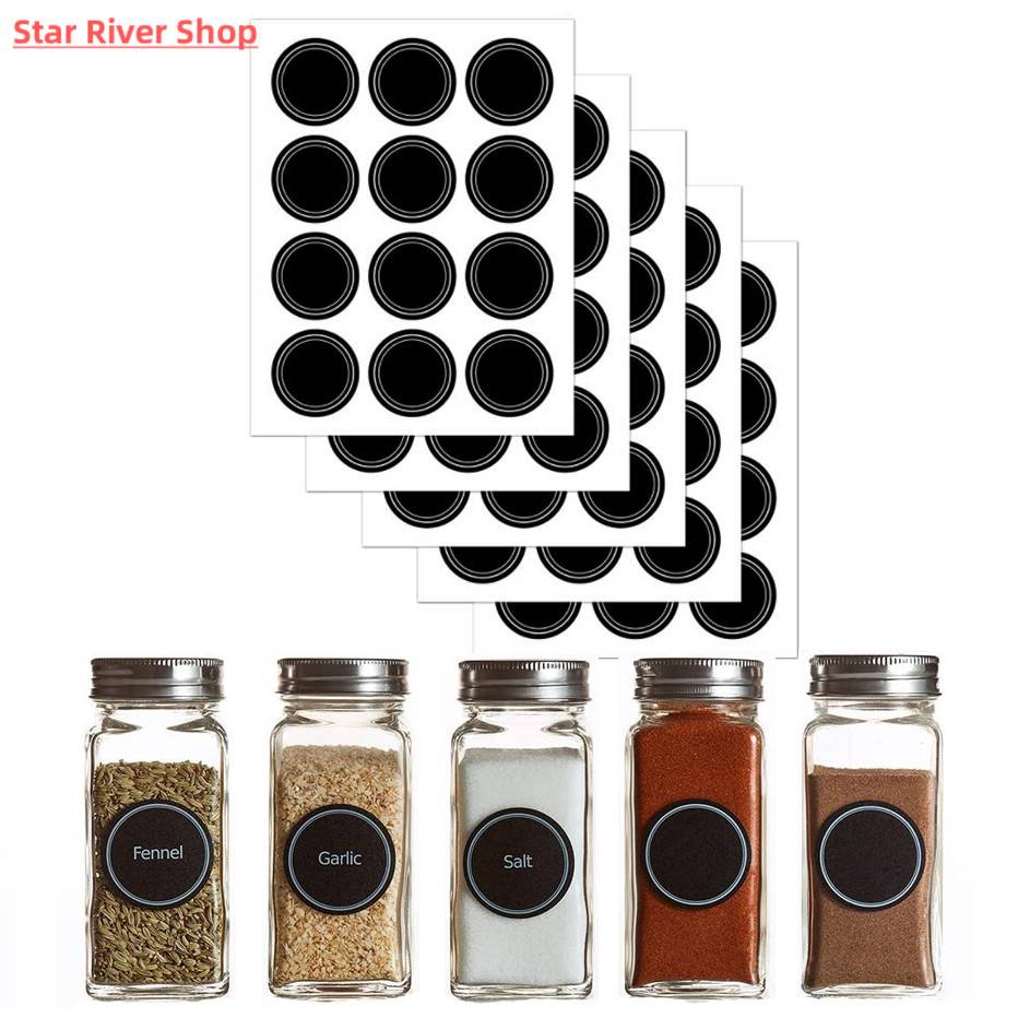 推荐60pcs Round S Label Stckers Mason Jars Spce Bottle Pan-图0