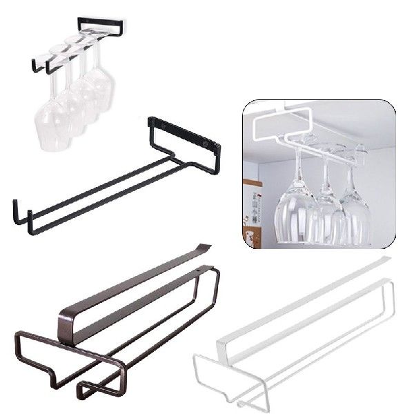 推荐Iron Wine Rack Glass Holder Hanging Bar Hanger Shelf Sim - 图0