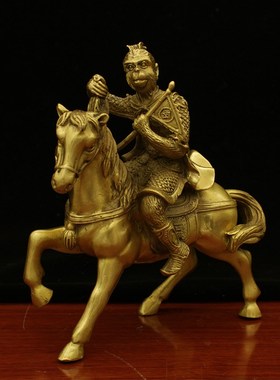 纯铜马上封侯摆件马上有钱马上发财办G公室寓意招财马摆件风水装