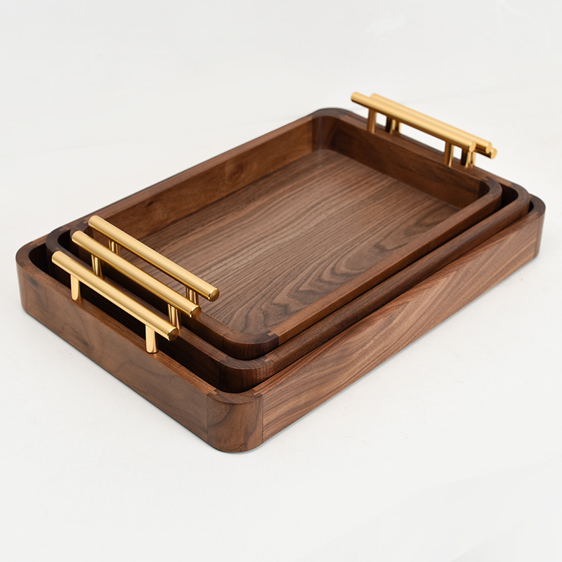 ack walnut gectanauular wooden tray brerkfast tr - 图3