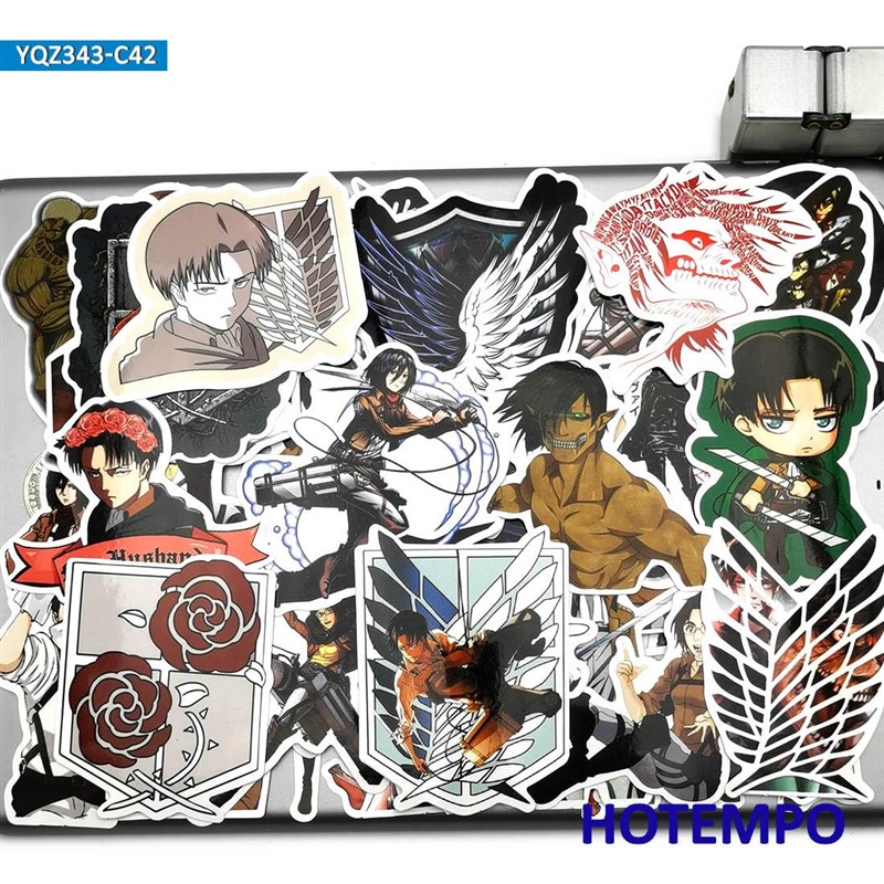 40pcs Anime Attack on Titan Levi Ackerman Eren Toys Sticker - 图0