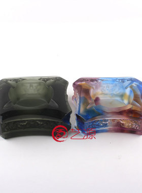 琉璃摆件八面威风烟缸办公桌饰品时尚创意家居装饰男朋友礼品刻字