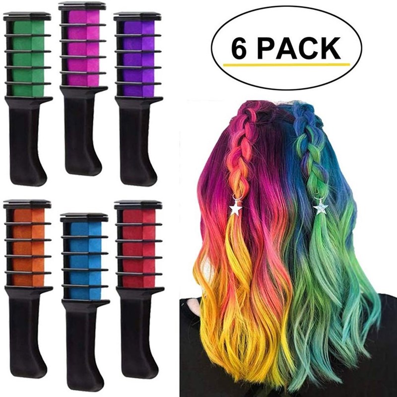 Hair-Chalk-Comb Non-Toxic Temporary-Hair Mini for Kids Teens - 图0