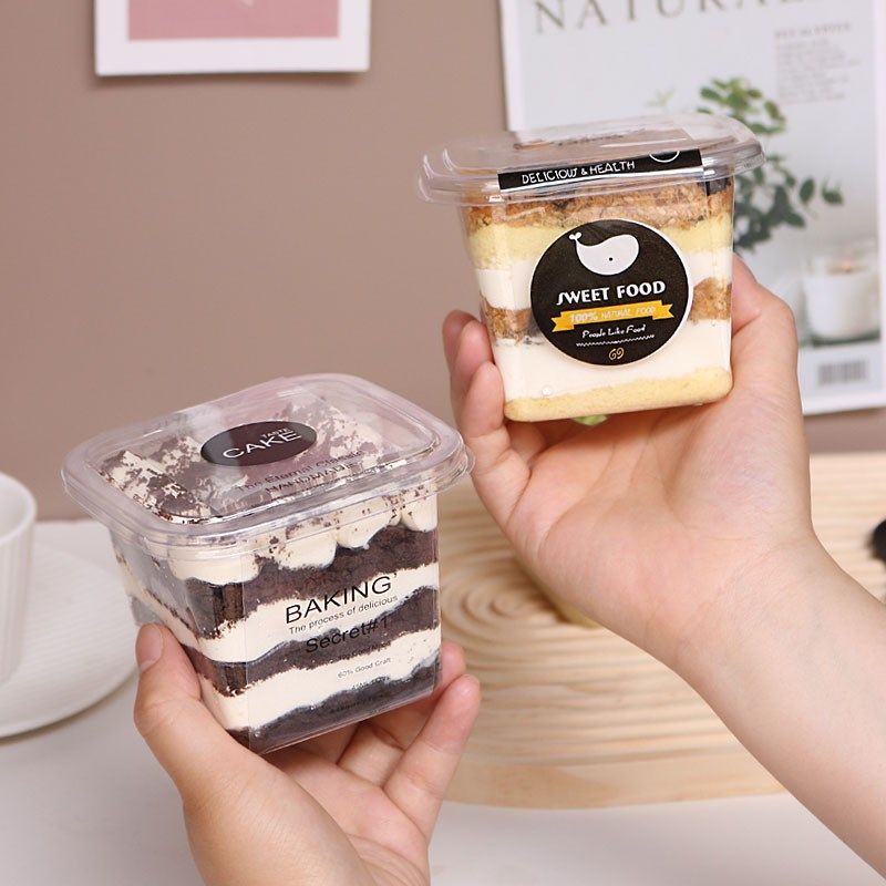 慕斯杯方形木糠杯带盖布丁杯酸奶杯透明塑料O甜品提拉米苏杯慕斯,淘宝优惠券,粉丝福利购,淘宝优惠卷