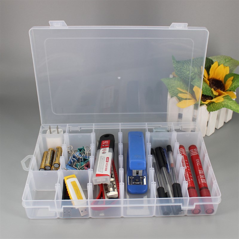 直销包邮36g格透明PP塑料盒可拆分类整理零件盒包装电子元件首饰