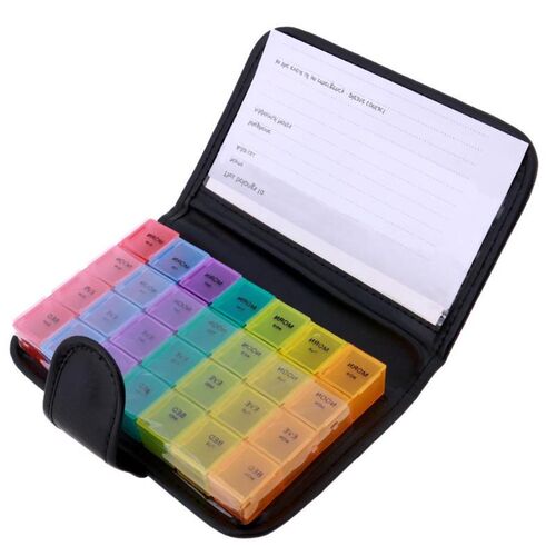 Portable 28 Grids Pills Box Holder Tablet Pill Case Medicine - 图0