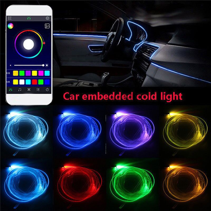 8M RGB Fiber Optic Artmosphere Lamps Car Interior Ambient Li-图1