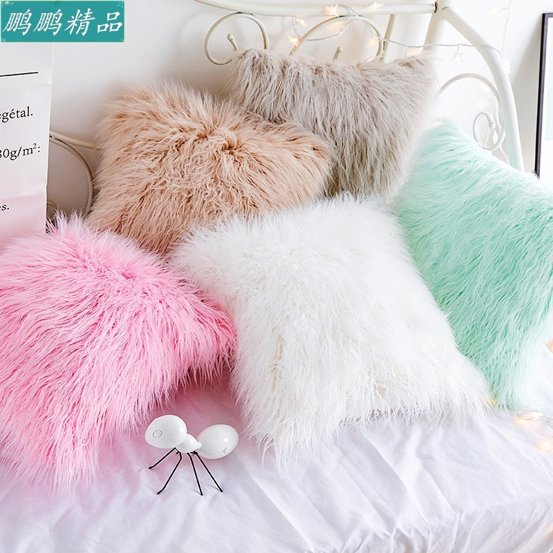 极速Sweet web celebrity plush pillow case sofa cushion pill-图0