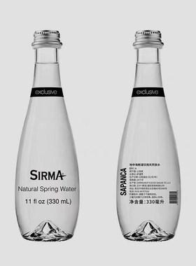 高端样板间玻璃瓶矿泉水饰品摆件进口矿泉水依云气水展厅厨房道具