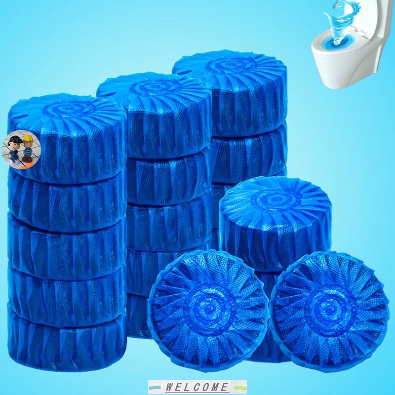 新品60pcs Blue Bubble Automatic Toilet Cleaner Tablet Blocks - 图0