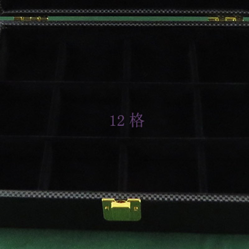 黑色皮收首饰收纳盒戒指耳钉首B饰盒饰用首家品革藏珠宝首饰箱 - 图2