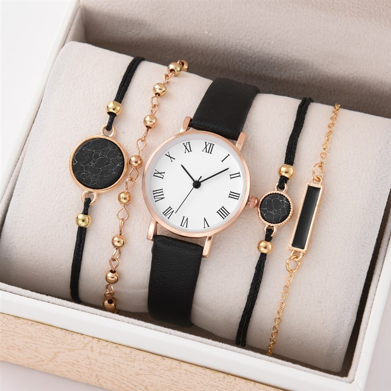 极速5/2 Watch Set For Women Luxury Leather Analog Ladies Qua-图0