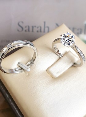 假戒指结婚一对婚礼仪式用男女钻戒活口可调节婚戒求婚纱拍照道具