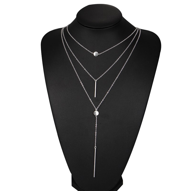 推荐Clavicle Chain Short Necklace Pendant Sweater Chain多层-图3