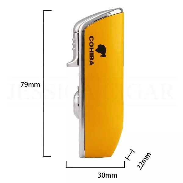 推荐COHIBA Mini Pocket Cigar Lighter Metal Windproof 3 Jet B - 图1