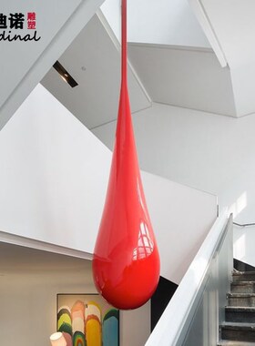 售楼处营销中心倒挂不锈钢水滴酒店大堂抽象简约现代时尚雕塑定制
