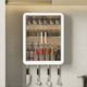 Multifunctional kitchen storage rack without punching corner storage rack multi-layer dustproof storage cabinet box wall-mounted seasoning rack