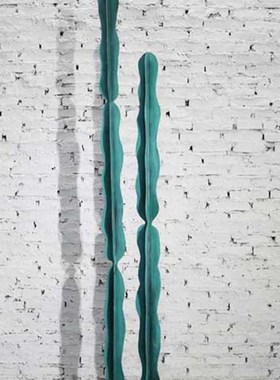 抽象铁艺大件陈设品欧式仙人树雕塑摆件绿色铜艺酒店落地装饰品