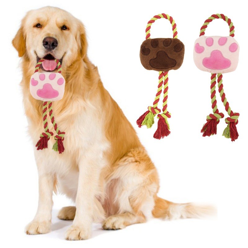 Pet Dog Puppy Squeakh Cyew Ropes Knot Teys CloanV Teeth toy - 图0