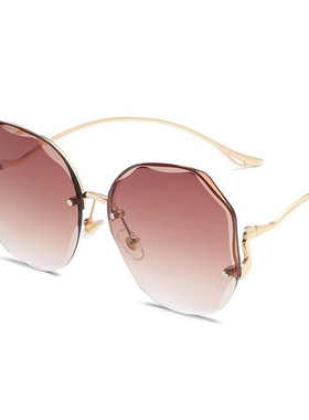 工厂销2023e Luxury Round Gradient Sunglasses Women Metal Cur