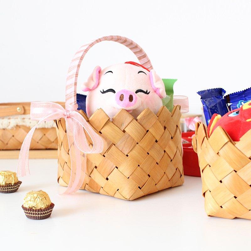 推荐Picnic woven hand basket fruit bread bamboo storage bask - 图3