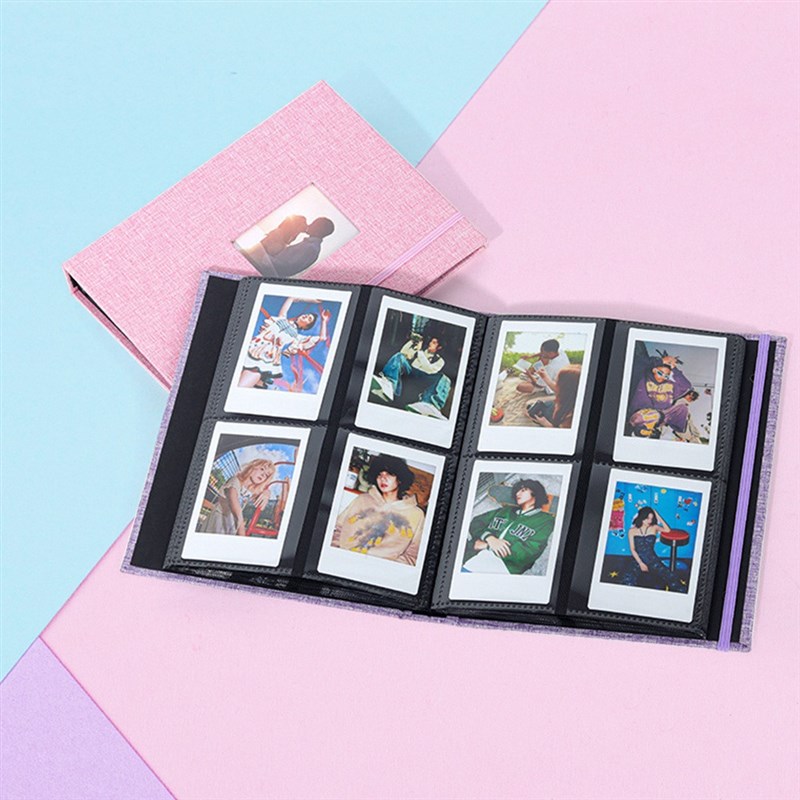 极速208 Pockets Photo Album Cotton Hemp Mini Instant Picture - 图2