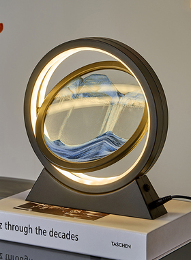 创意翻转流沙画解压沙漏客厅桌面办公室家居饰品情绪X稳定摆件礼