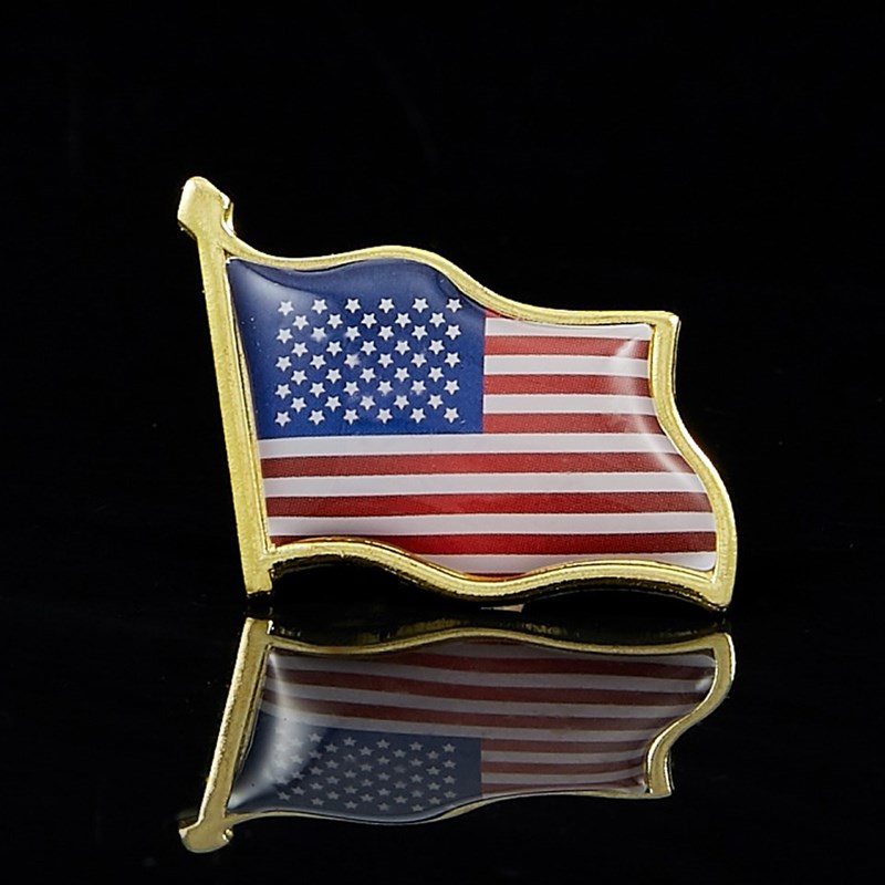 American Flag Hat Tie Tack Badge 3D Waving Lapel Pin nited S-图0