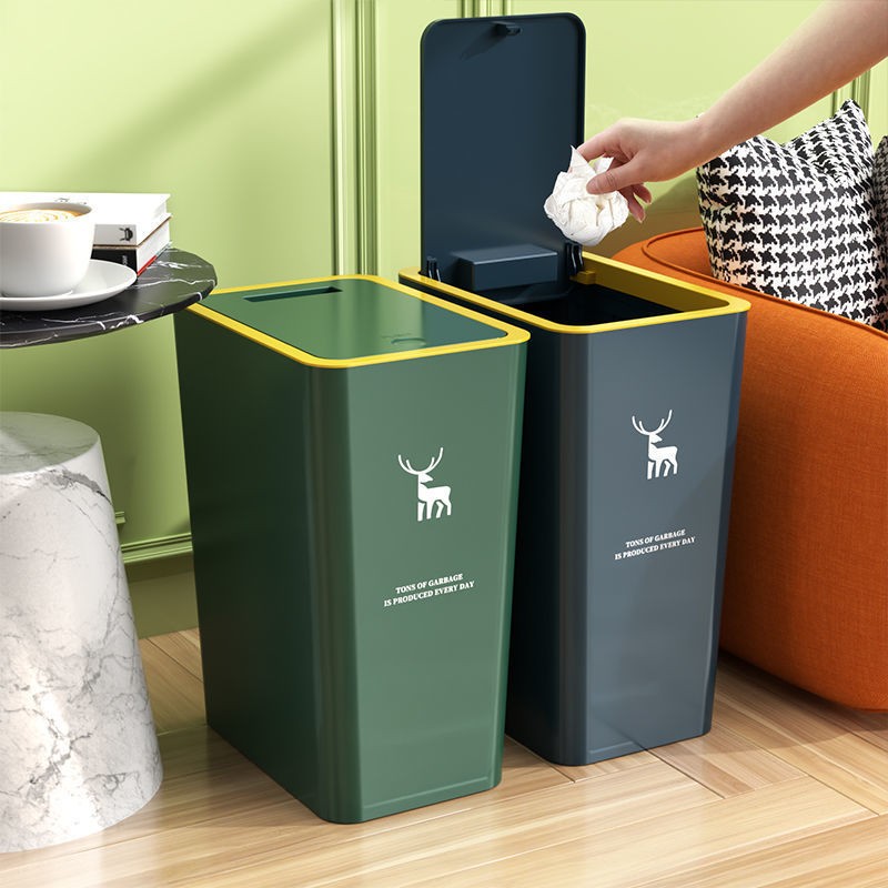 新品Rubbish Can Kitchen Toilet Trash with Press Lid Garbage-图0